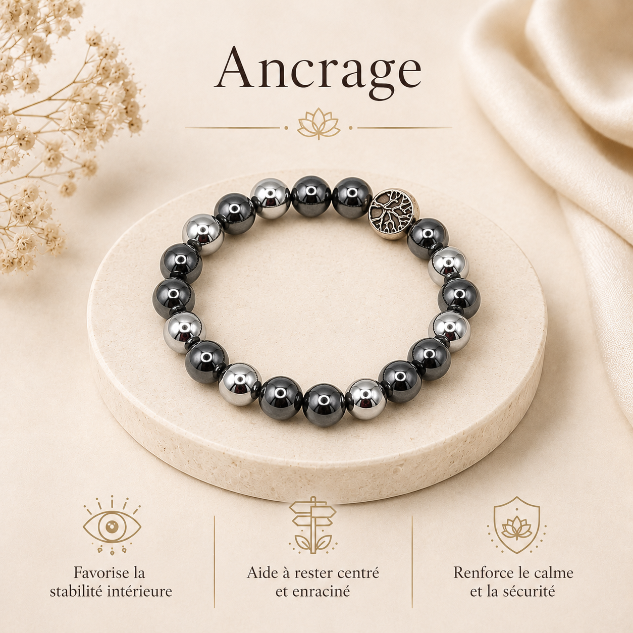 Bracelet ancrage hématite
