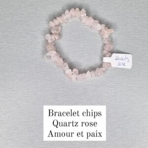 Bracelet chips Quartz rose