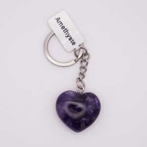 Porte-clefs coeur Améthyste