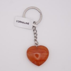 Porte-clefs coeur Cornaline