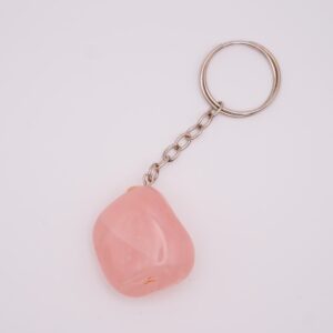 Porte-clefs pierre roulée Quartz rose