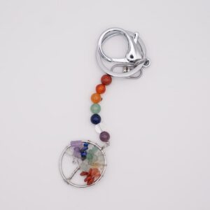 Porte-clefs arbre de vie 7 chakras