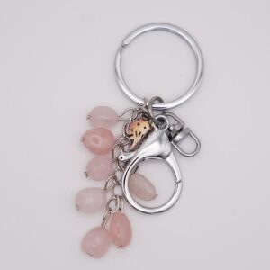 Porte-clefs grappe Quartz rose