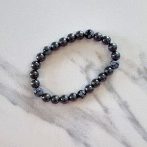 Hématite et Obsidienne neige
