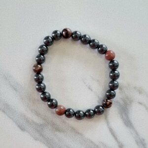 Hématite et Rhodonite zébrée